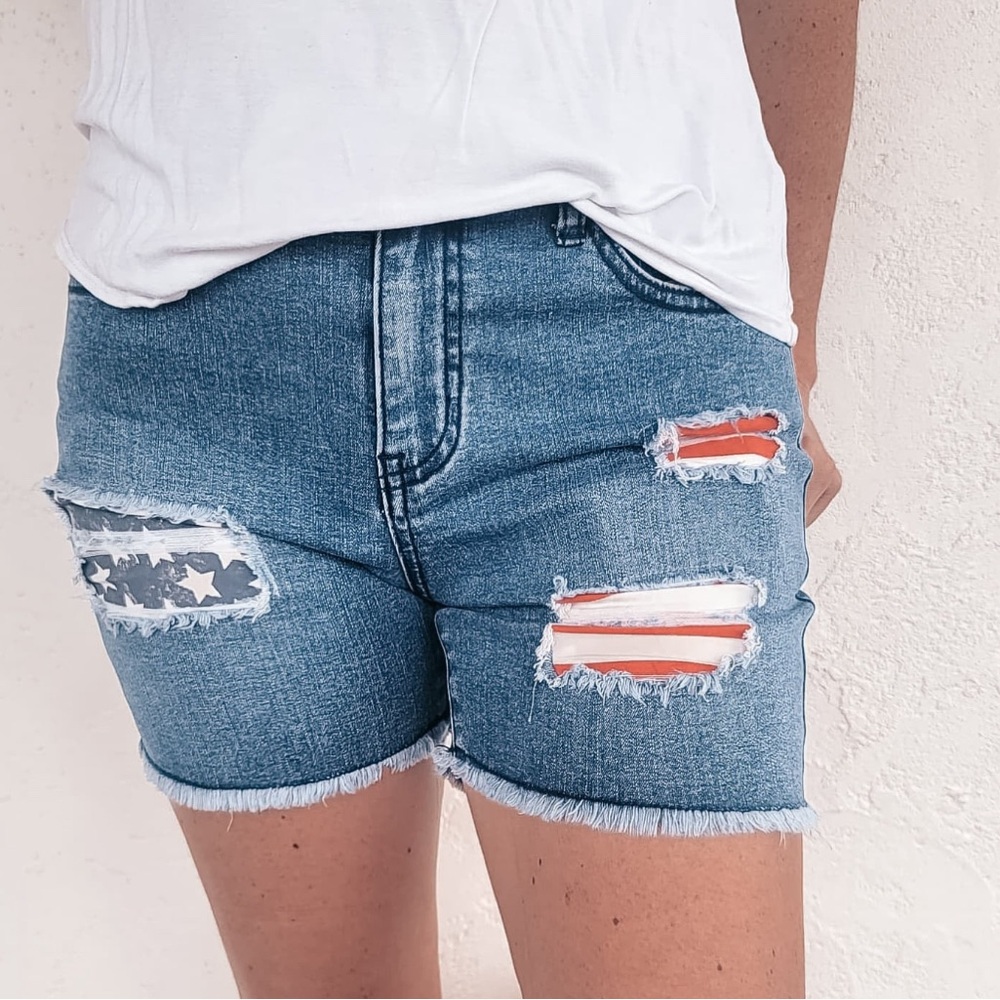 USA Flag Patch Shorts